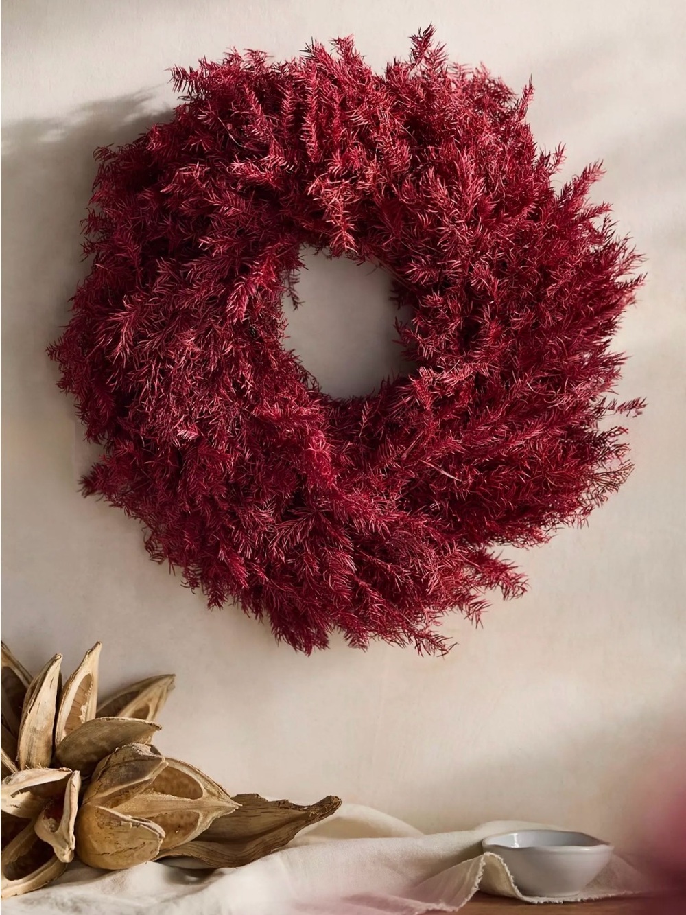 NEW - OPEN BOX - Anthropologie X Terrain Burgundy Setaria Dried Wreath